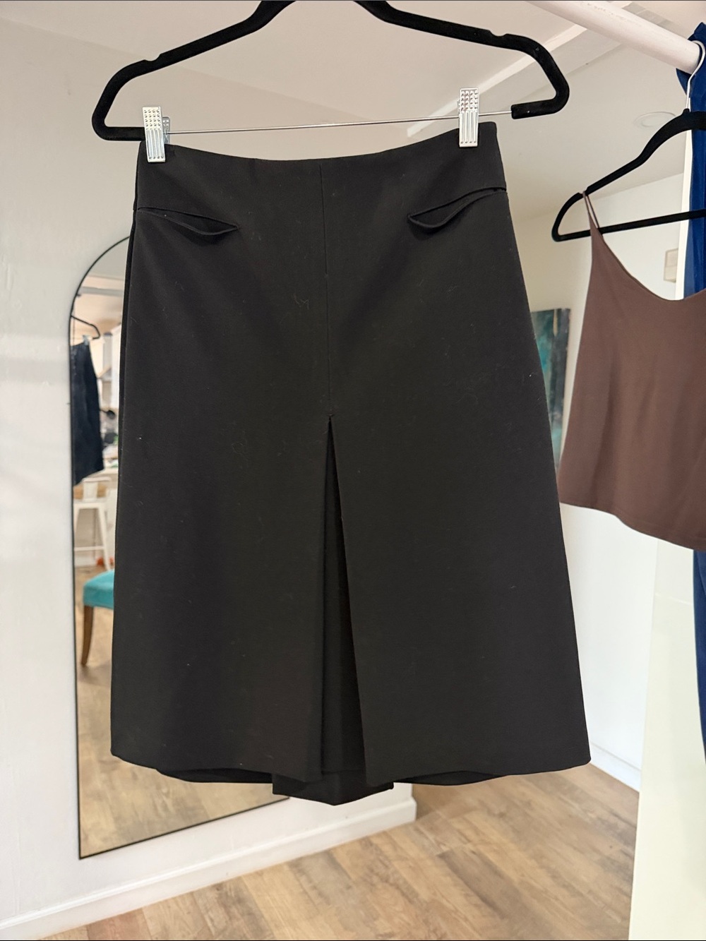 Max Studio Black A-Line Skirt with Front Slit